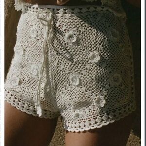ISO Doen Clemente Crochet Shorts Size S